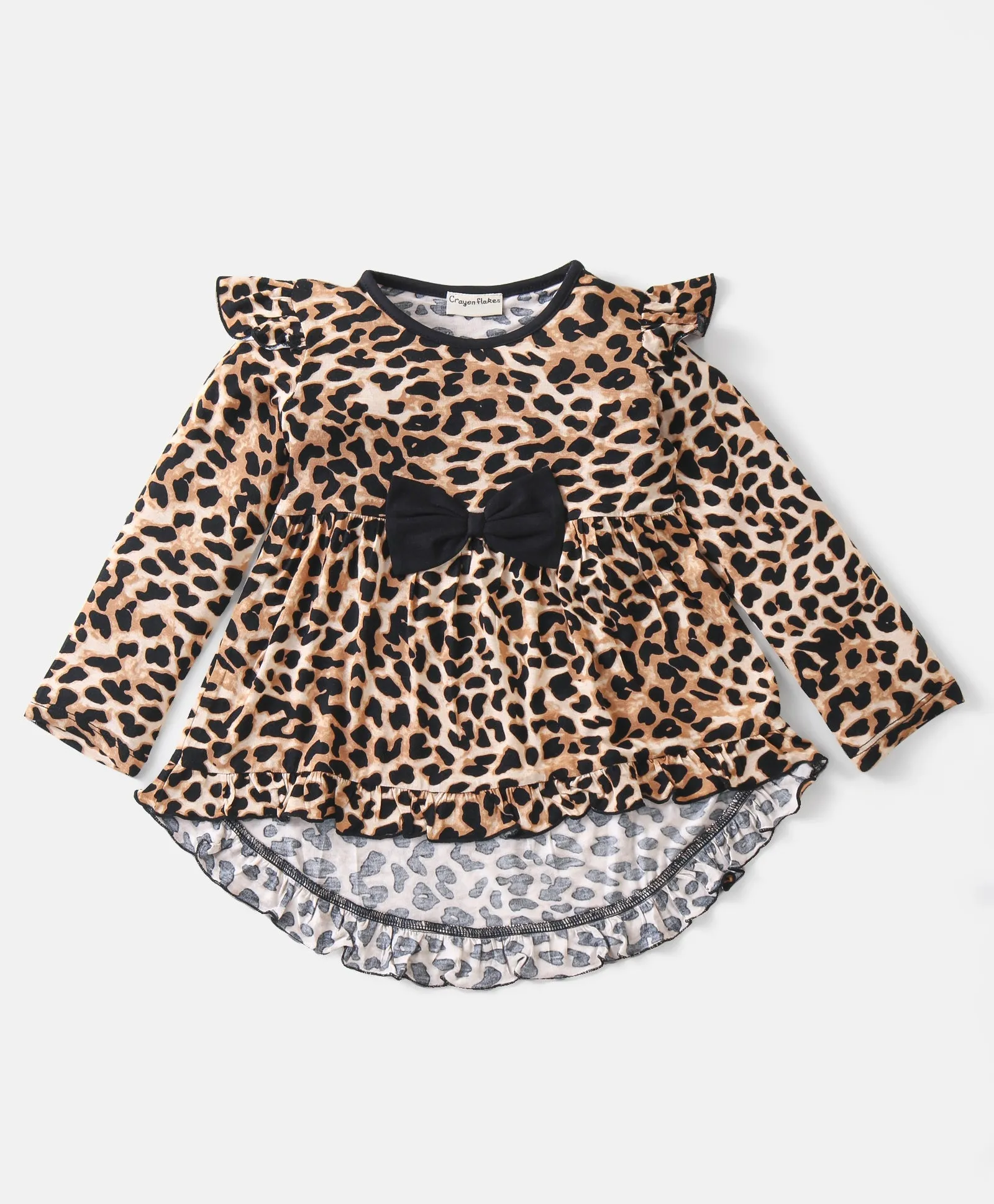 Animal Print Frilled Top Leggings Set