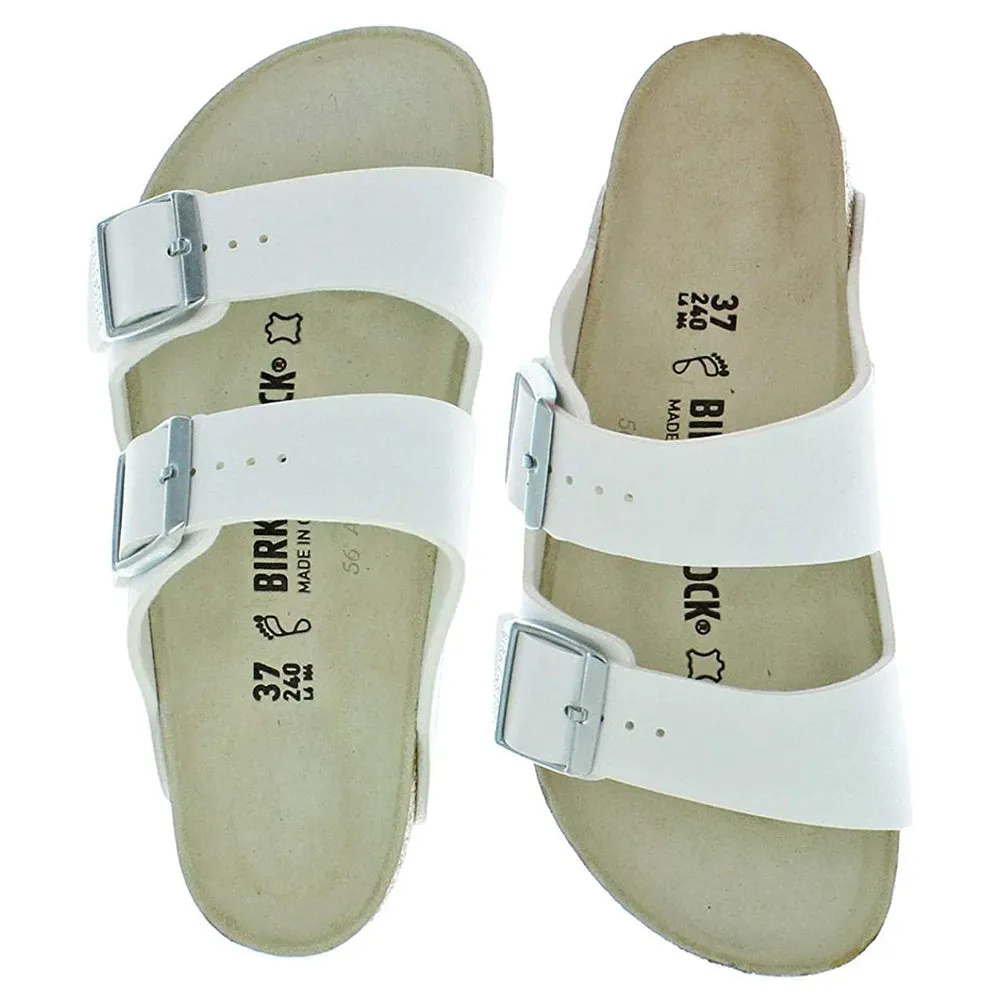 Birkenstock Unisex White EUR 40 Narrow Arizona Sandals - 51733-40