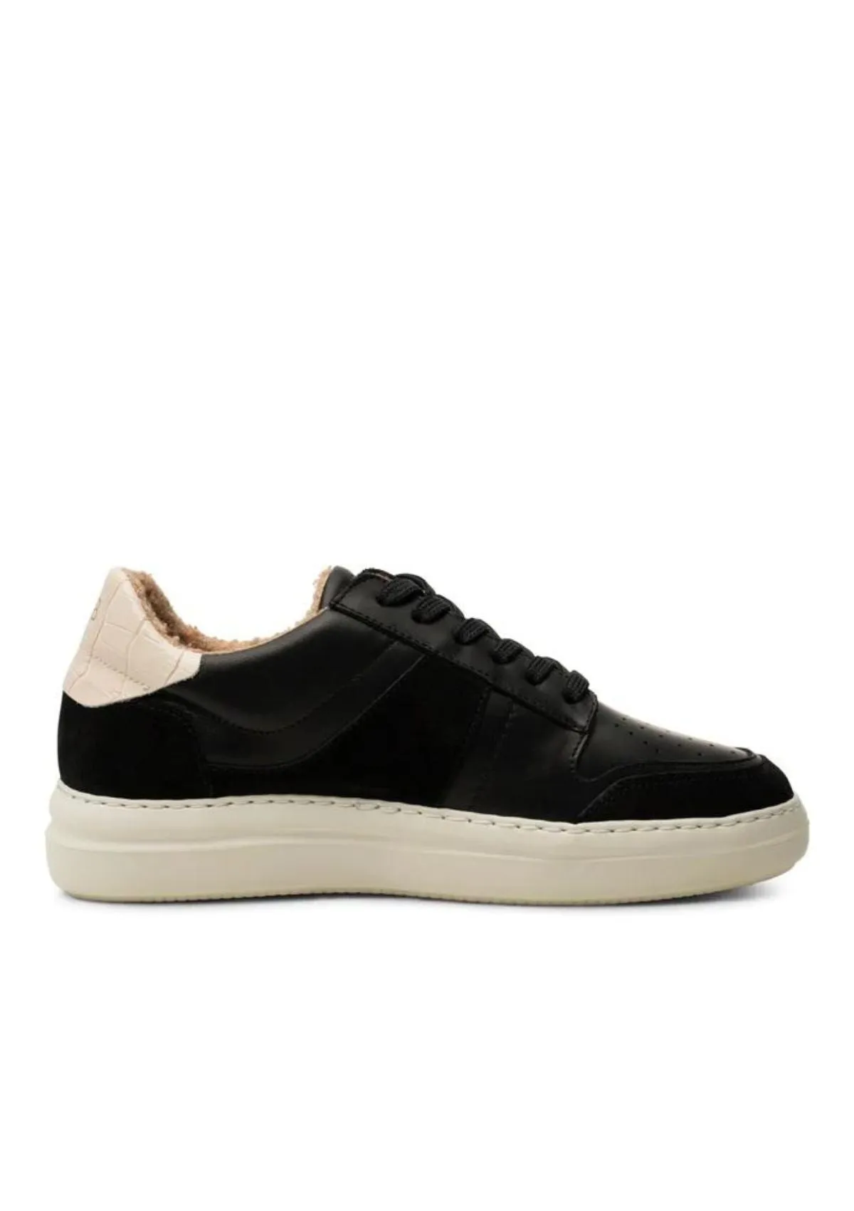 Black Leather Winter Sneakers | Valda Court Warm | Shoe The Bear