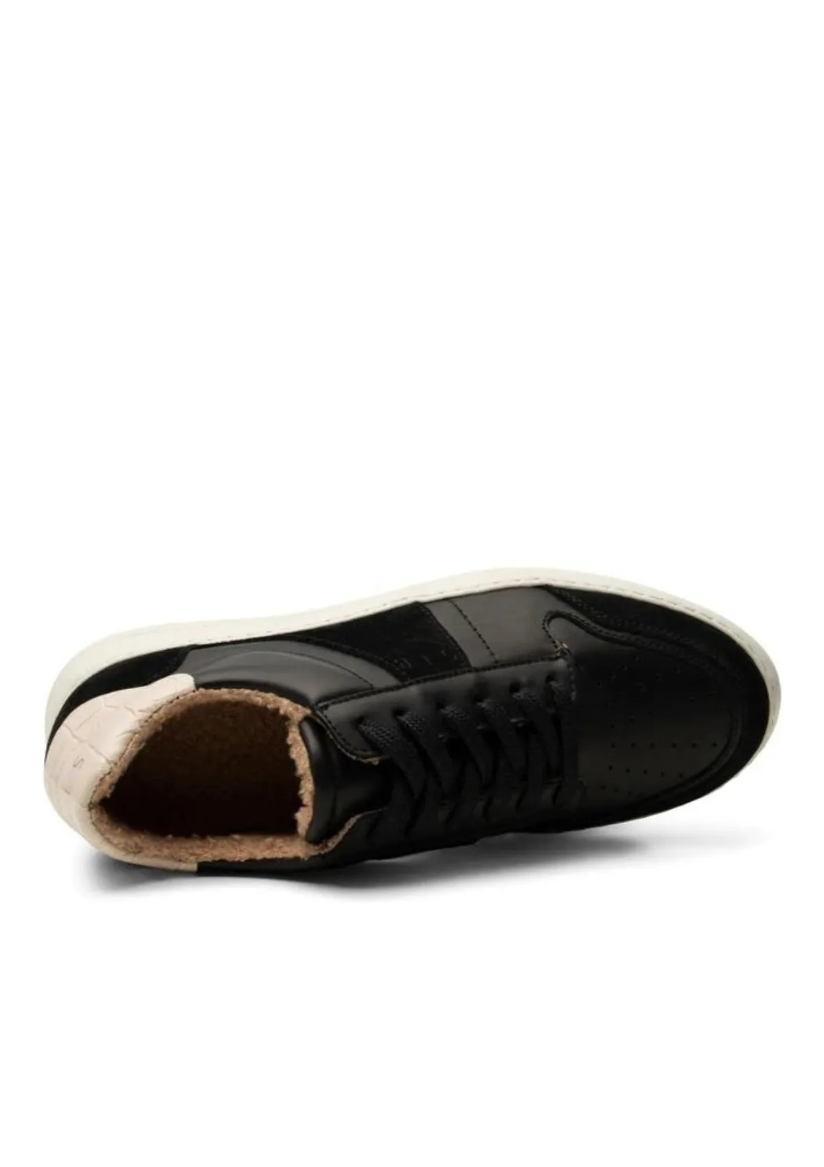 Black Leather Winter Sneakers | Valda Court Warm | Shoe The Bear