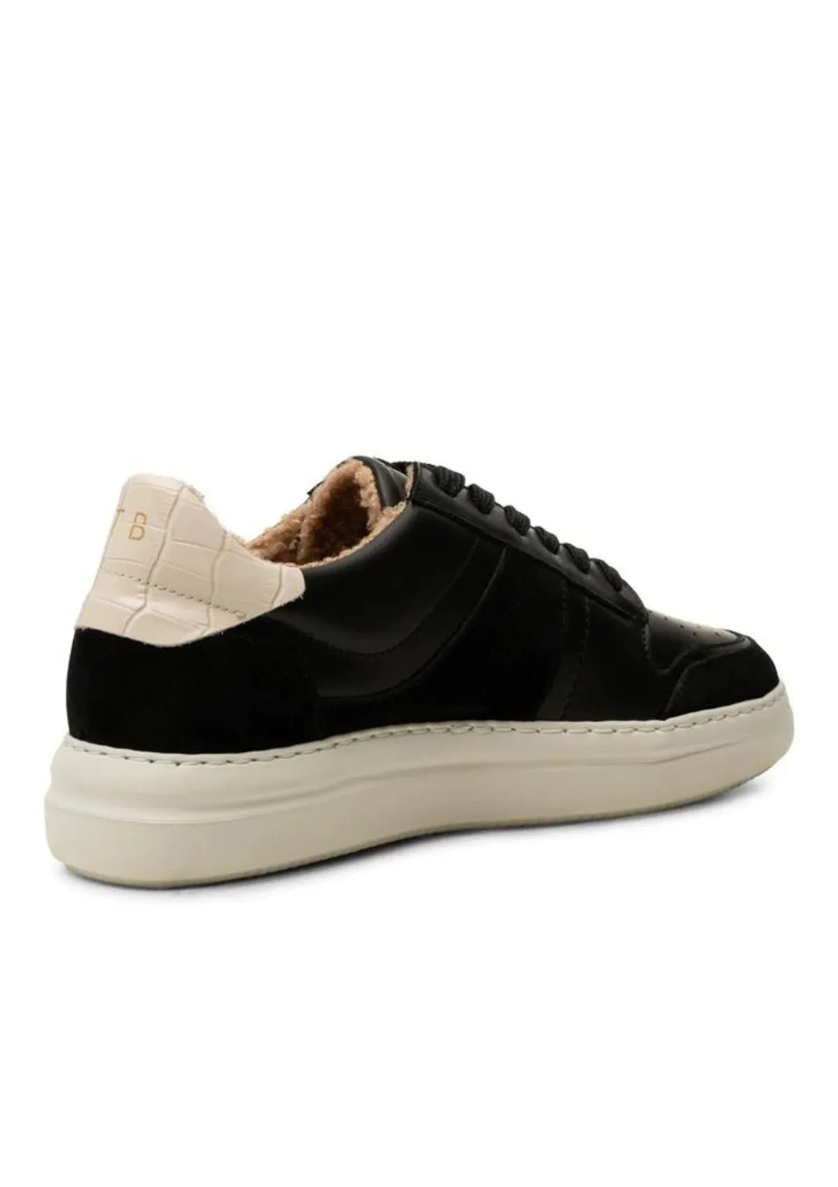 Black Leather Winter Sneakers | Valda Court Warm | Shoe The Bear