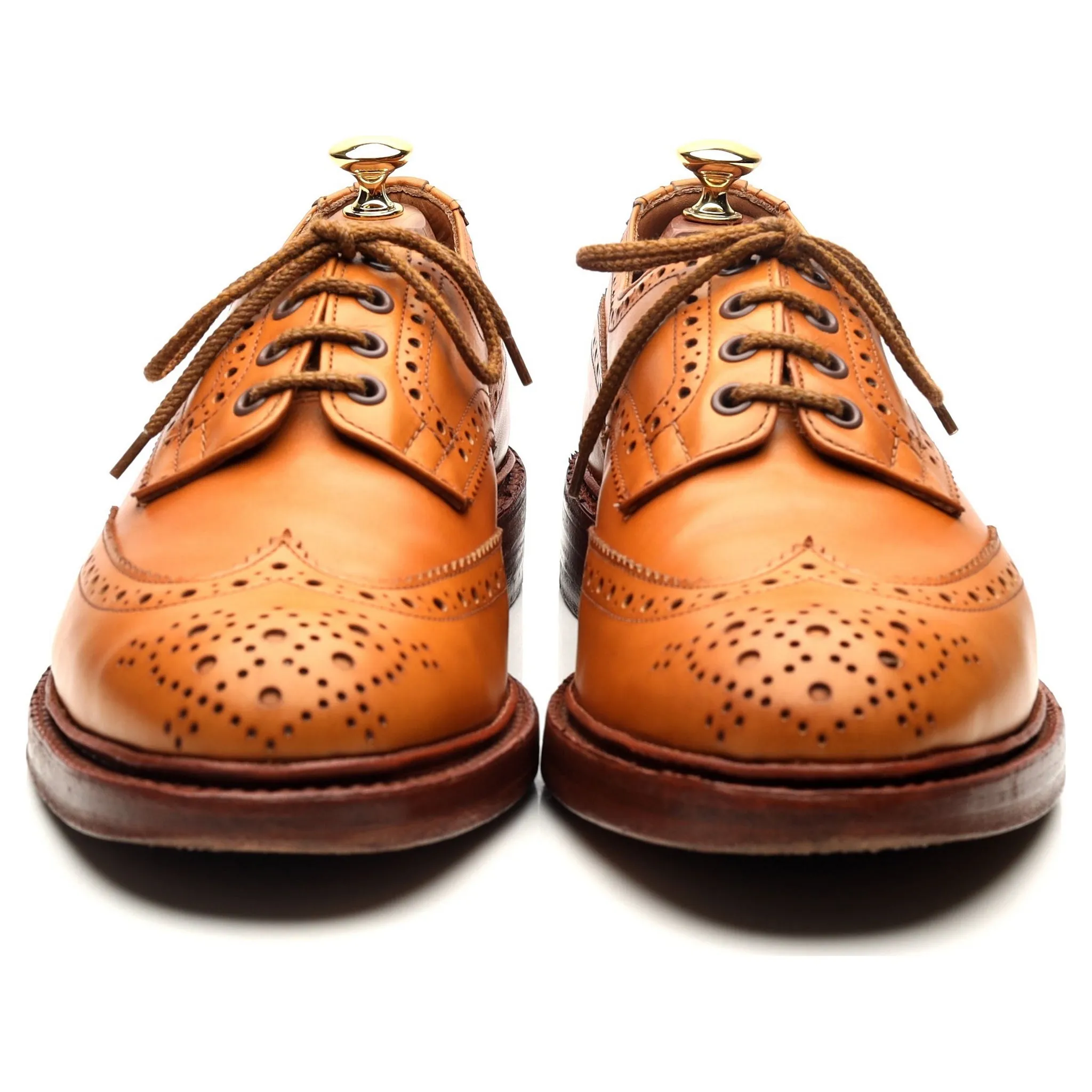 'Bourton' Tan Brown Leather Derby Brogues UK 9.5