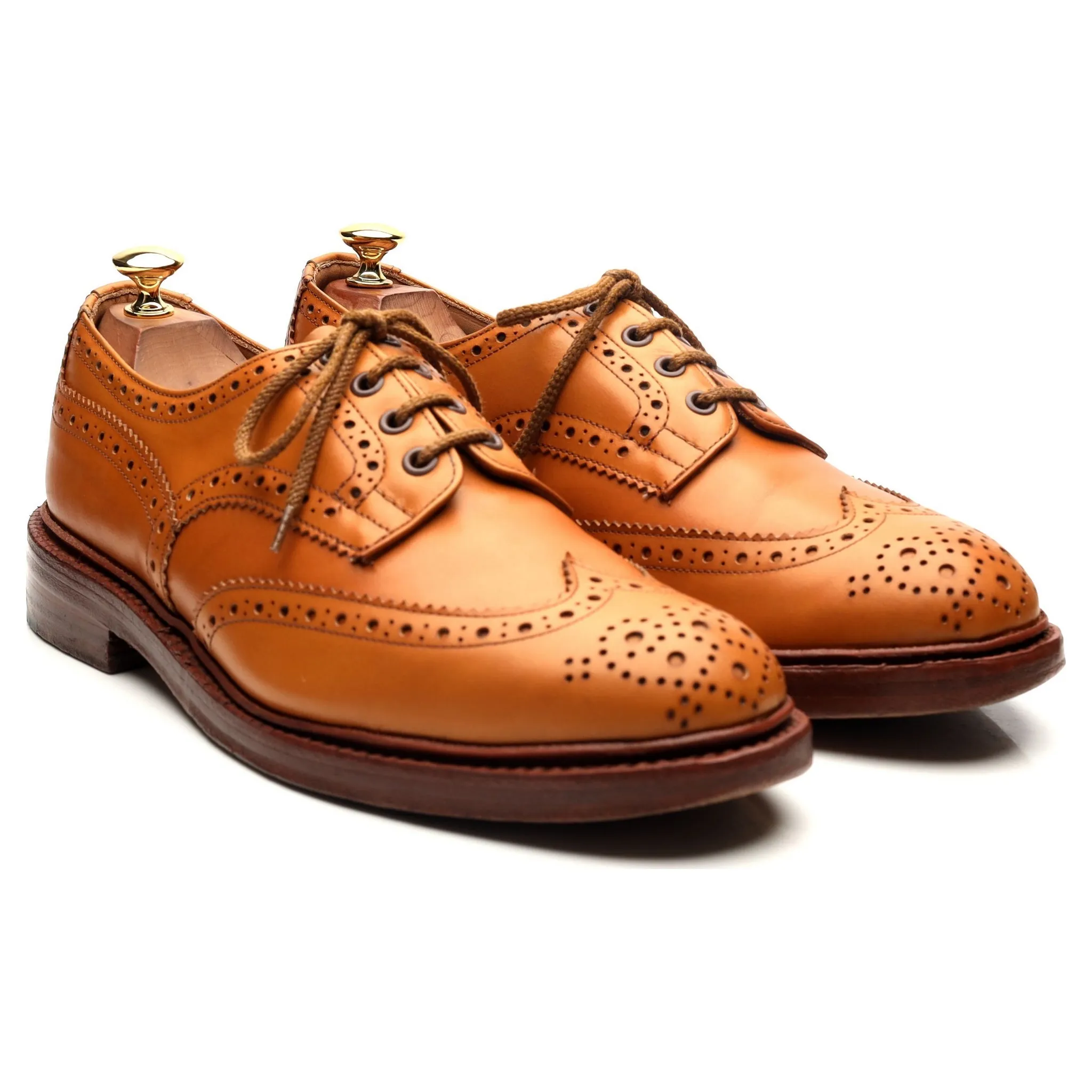 'Bourton' Tan Brown Leather Derby Brogues UK 9.5