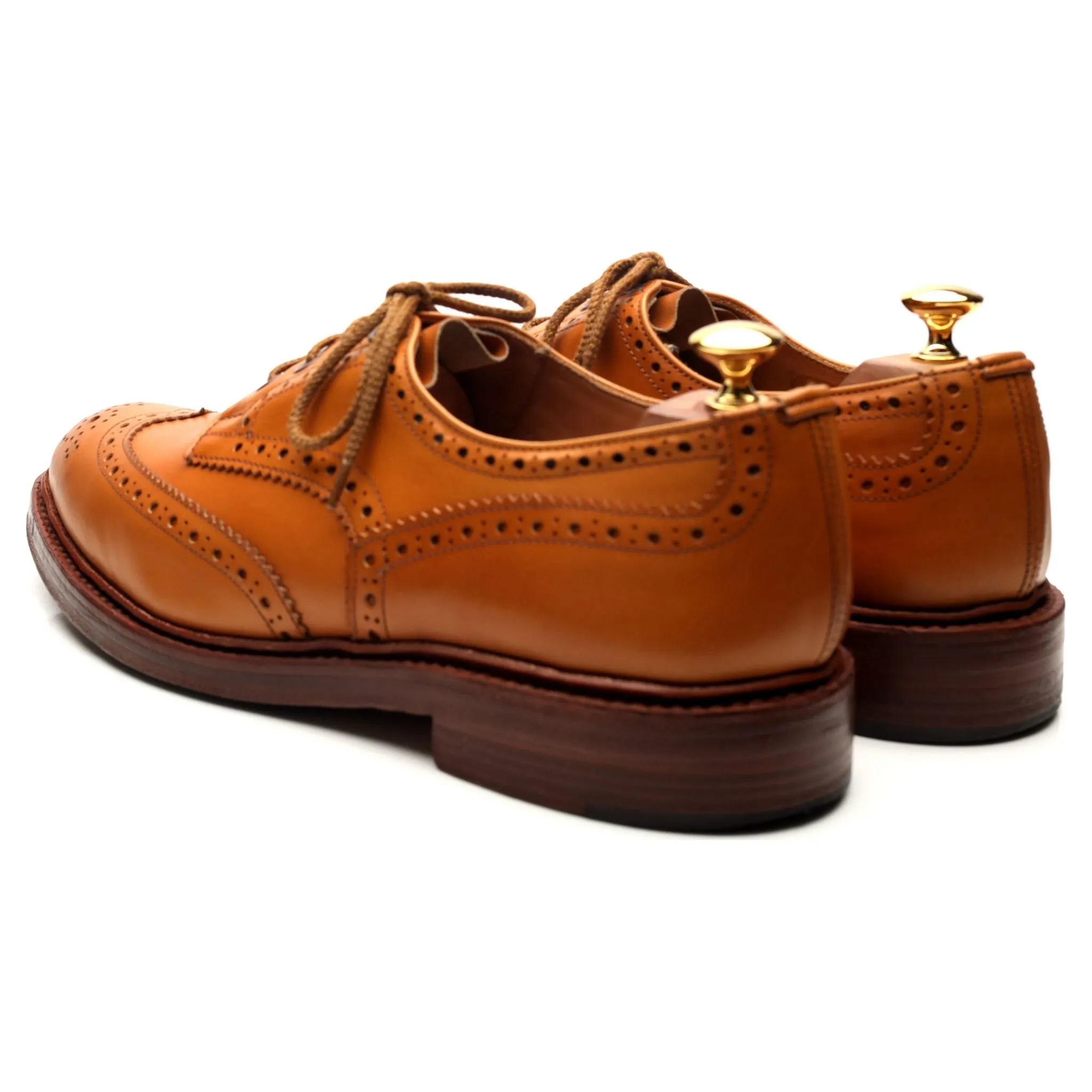 'Bourton' Tan Brown Leather Derby Brogues UK 9.5