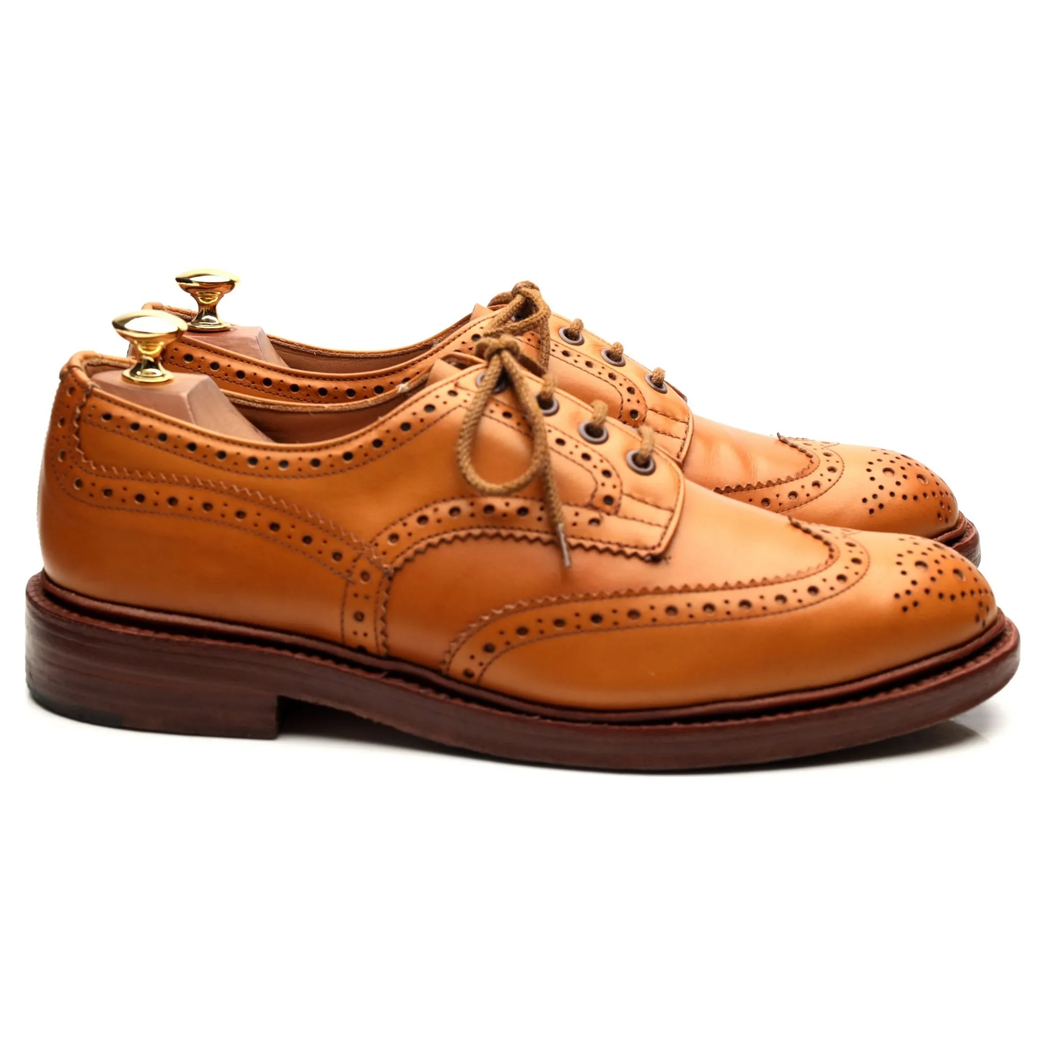 'Bourton' Tan Brown Leather Derby Brogues UK 9.5