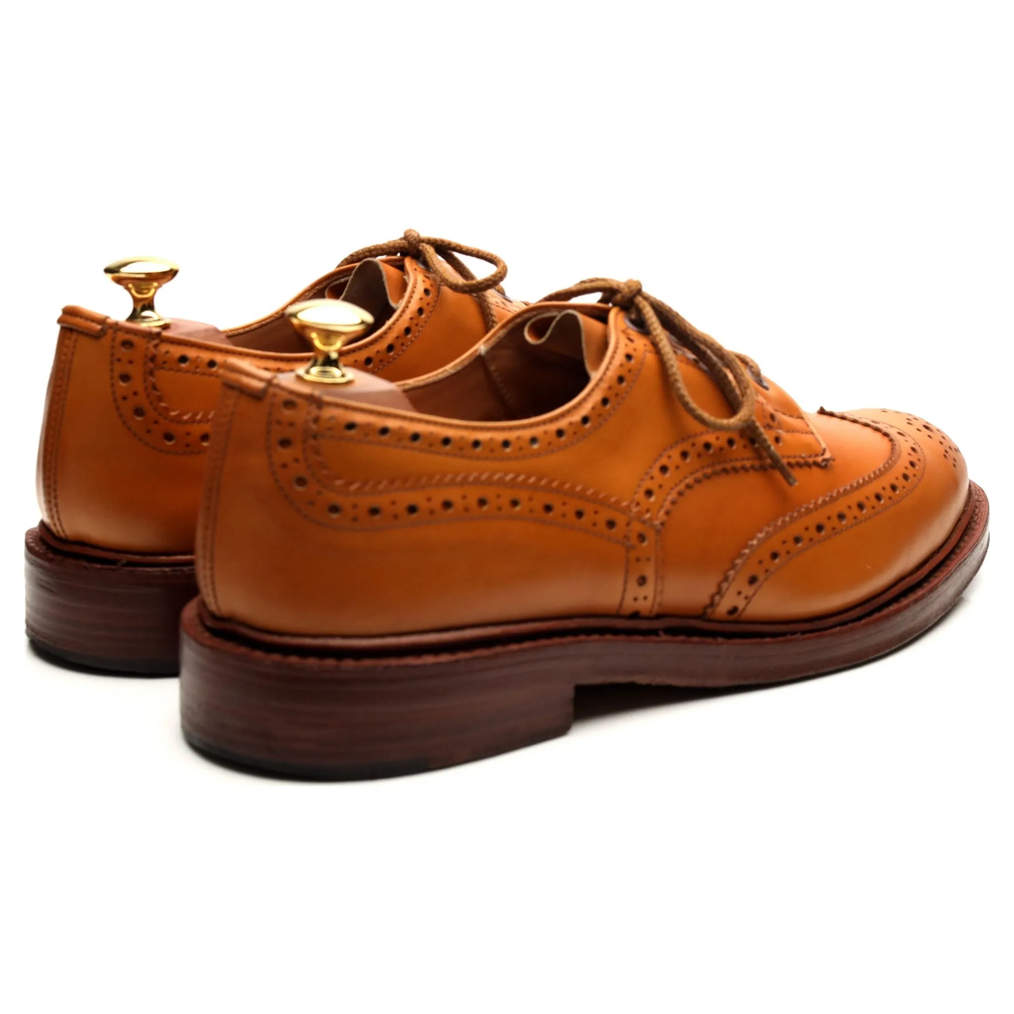 'Bourton' Tan Brown Leather Derby Brogues UK 9.5