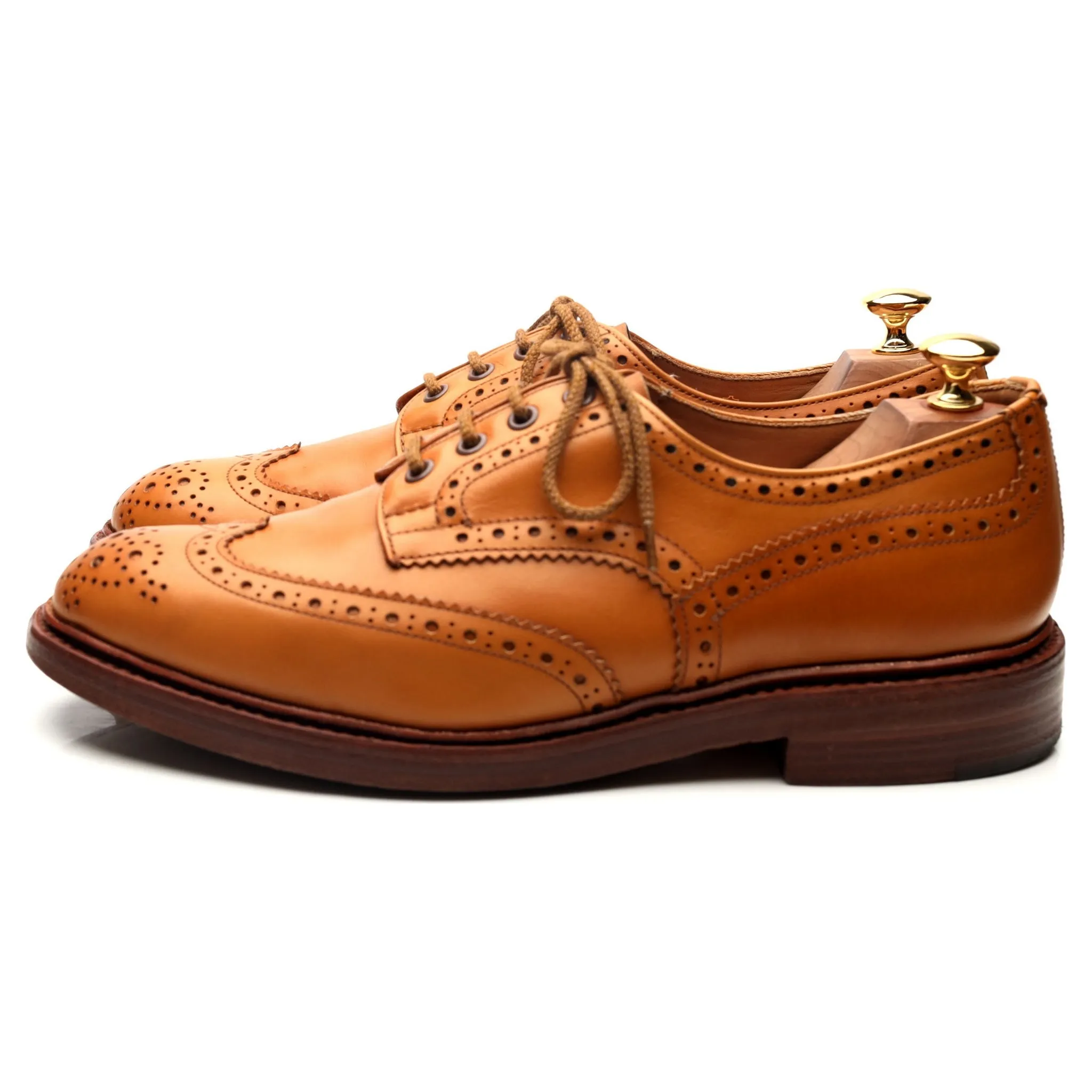 'Bourton' Tan Brown Leather Derby Brogues UK 9.5