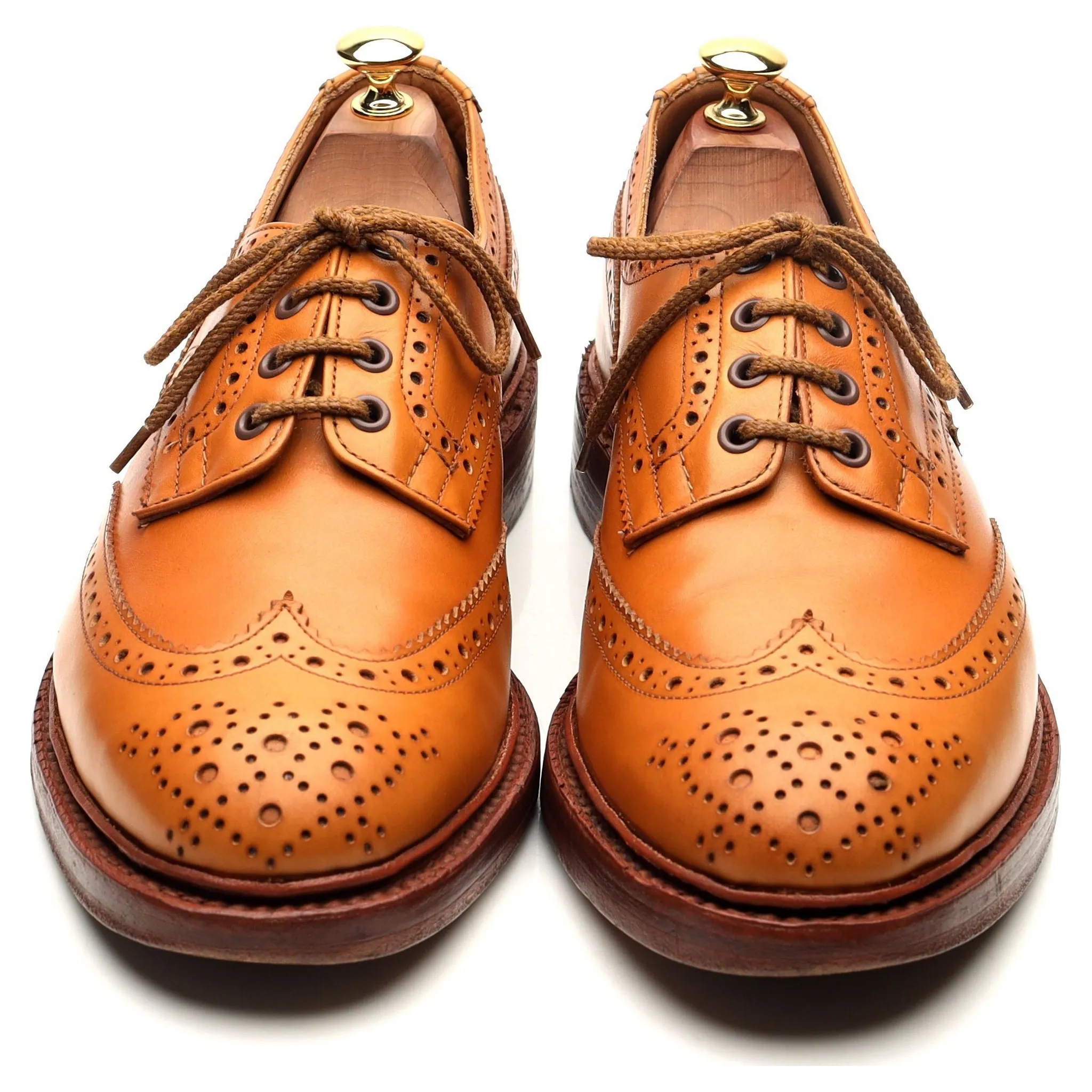 'Bourton' Tan Brown Leather Derby Brogues UK 9.5