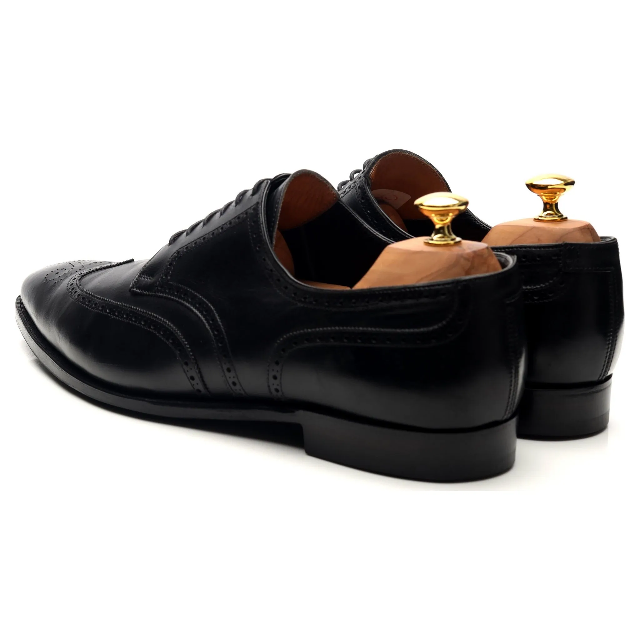 'Brunswick' Black Leather Derby Brogues UK 10.5 E