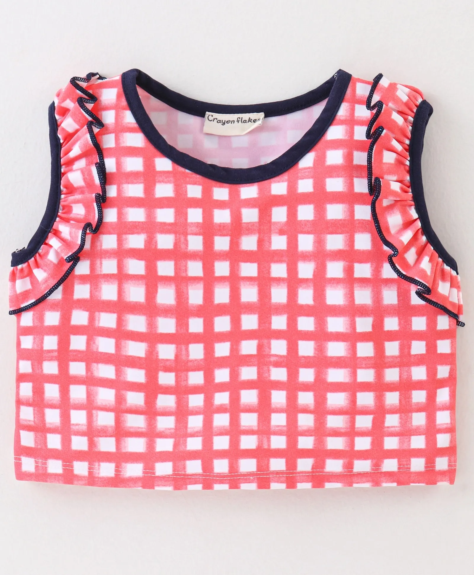 Checkered Frilled Top Plazzo Set