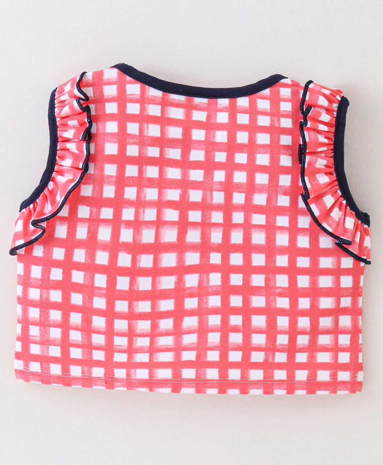 Checkered Frilled Top Plazzo Set