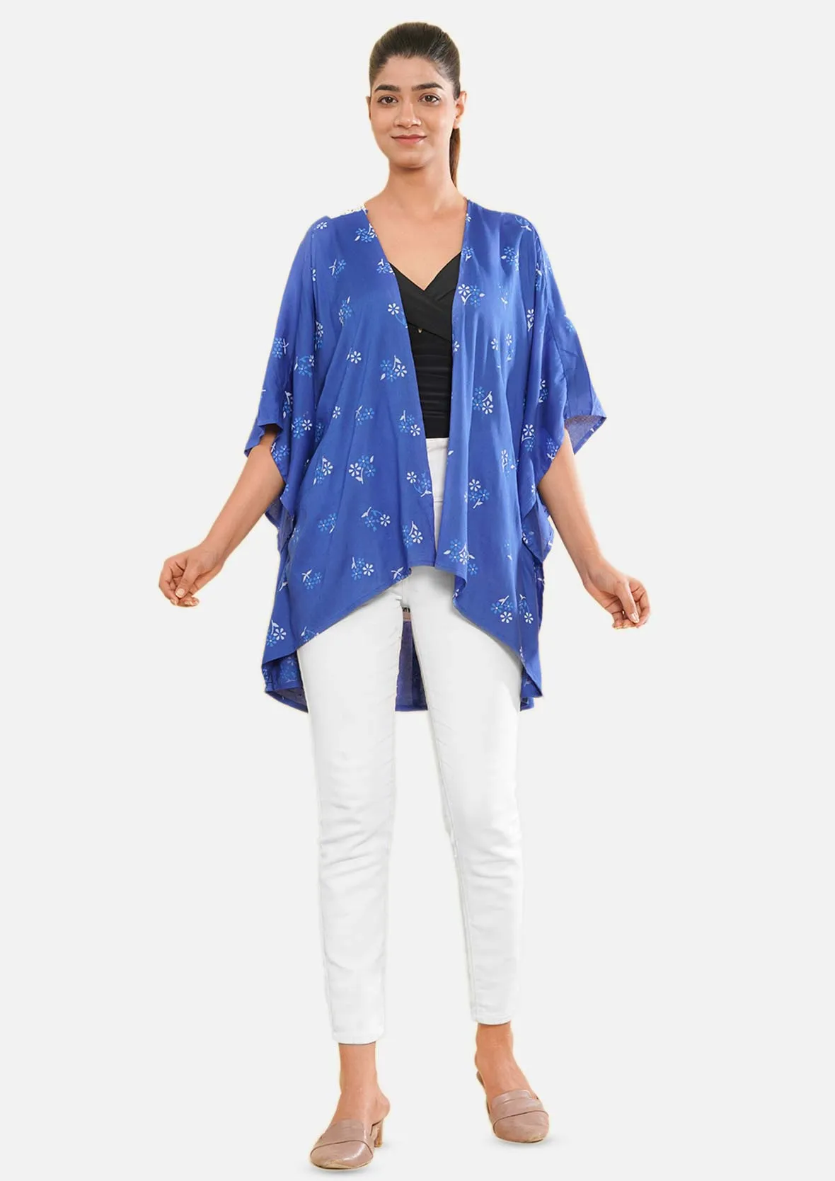 Floral Kimono With Back Lace Details