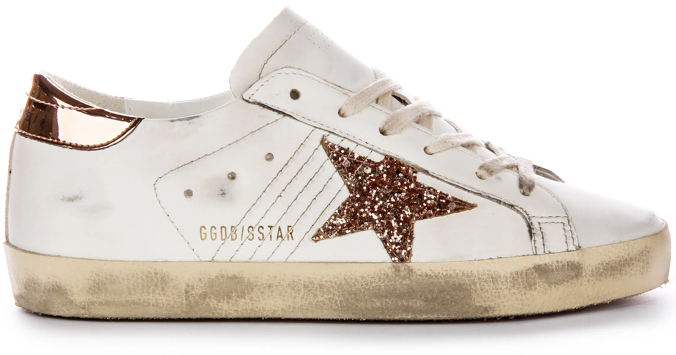 Golden Goose Super Star In White Bronze For Women