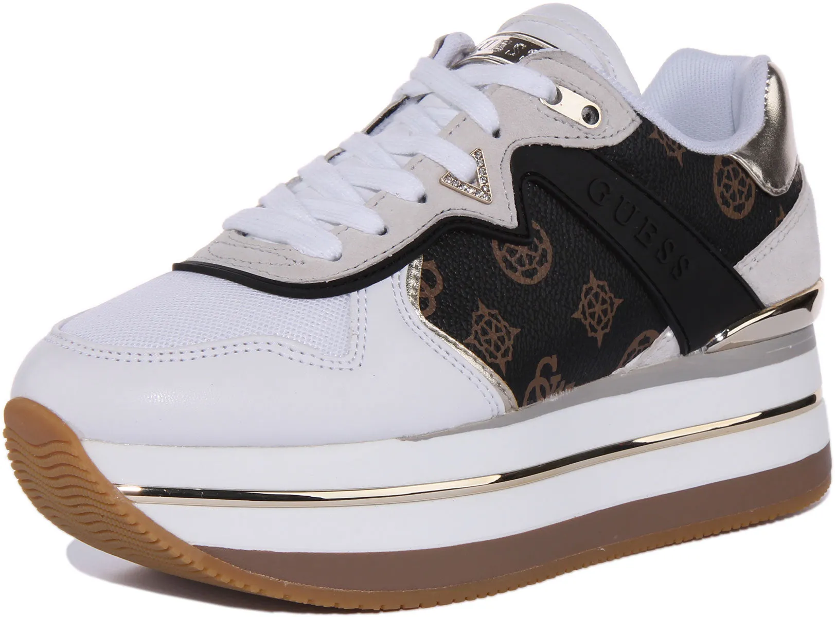 Guess Harinna In White Brown For Women