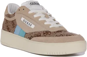 Guess Sisty 4G Trainers In Brown Blue For Women