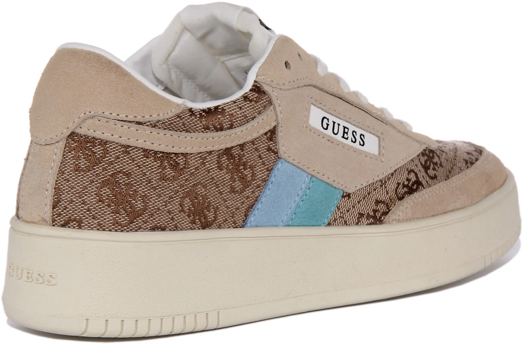 Guess Sisty 4G Trainers In Brown Blue For Women