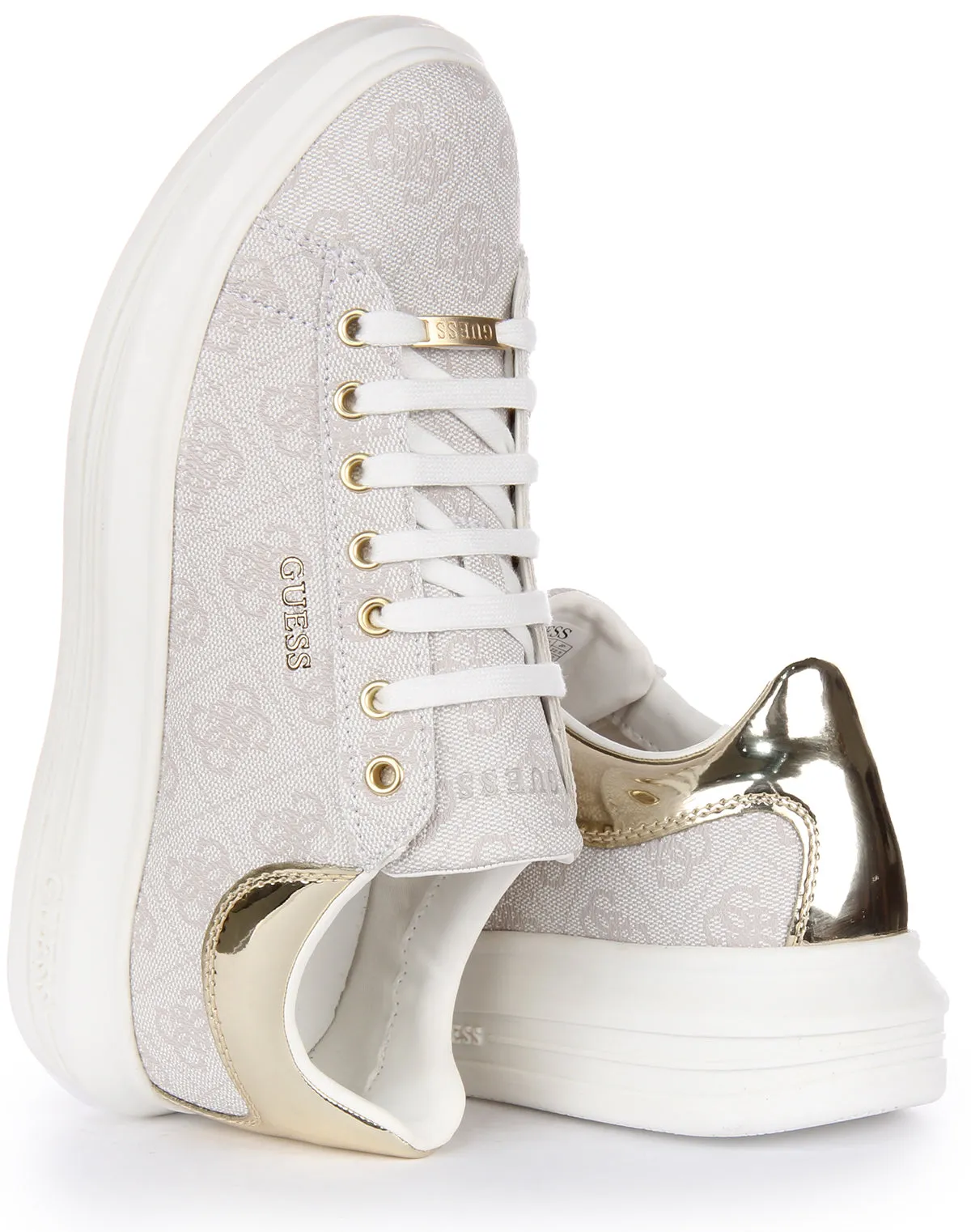 Guess Vibo 4G Trainers In Ivory For Women