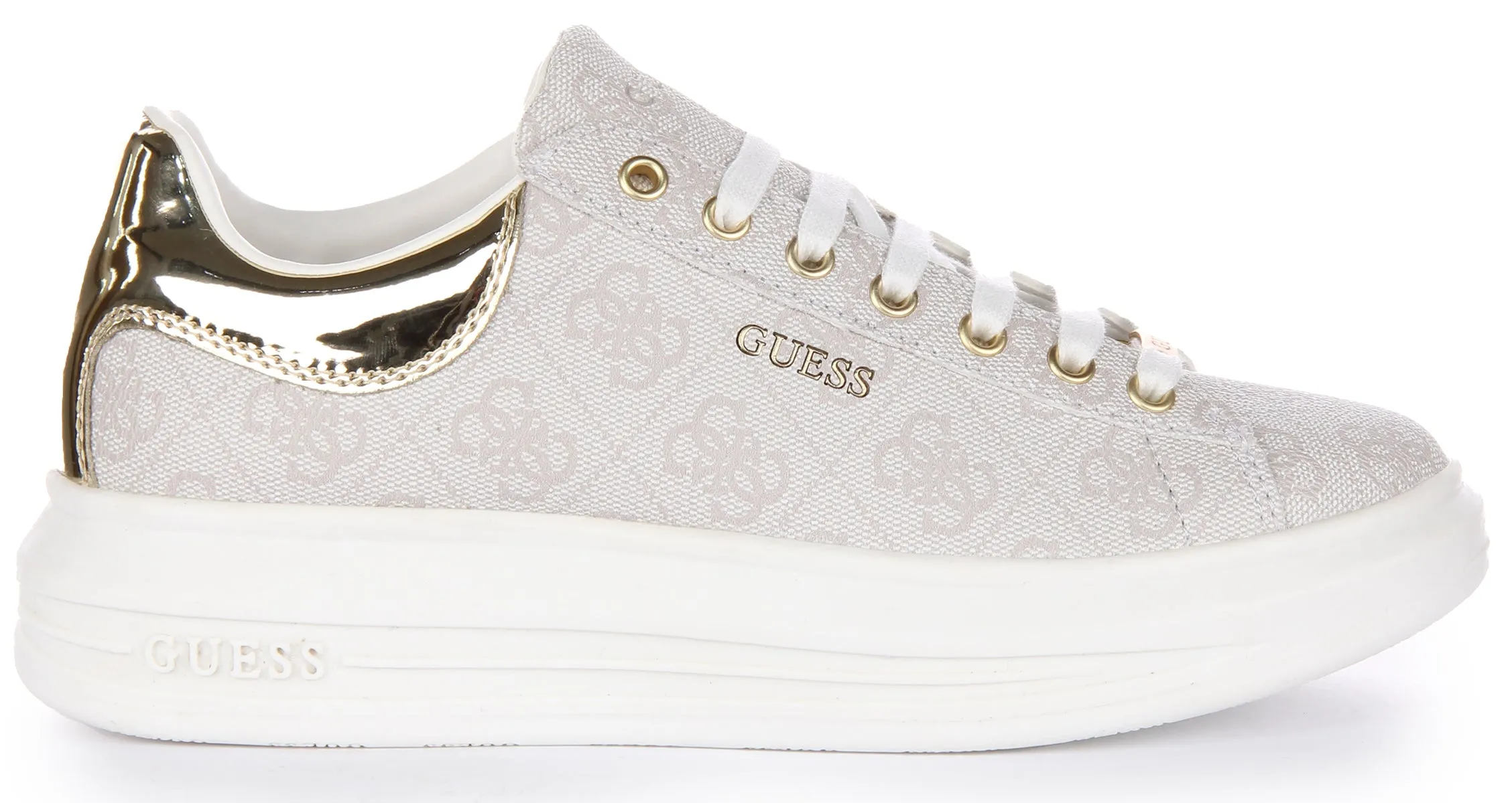 Guess Vibo 4G Trainers In Ivory For Women