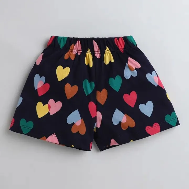 Hearts Printed Yoke Frill Set