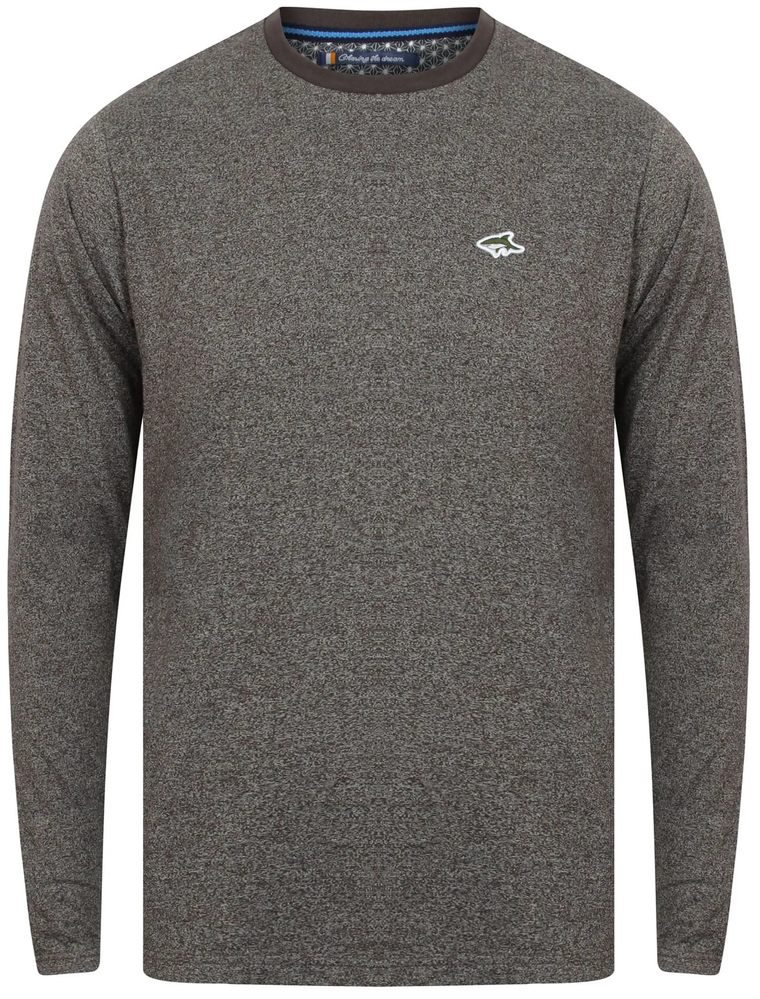 Highgate Long Sleeve Top in Asphalt Grey Fleck - Le Shark