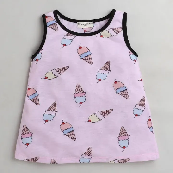 Icecream Printed Sleeveless Set