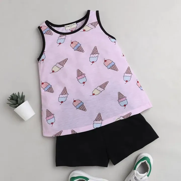 Icecream Printed Sleeveless Set