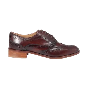 Ladies Classic Brogues - Leather Marrone - Leather Sole - DU6001