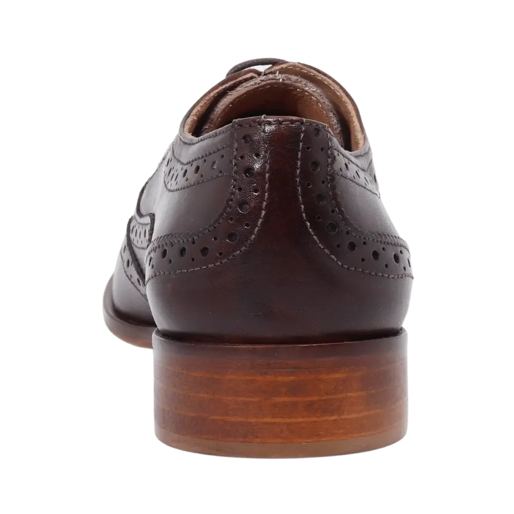 Ladies Classic Brogues - Leather Marrone - Leather Sole - DU6001