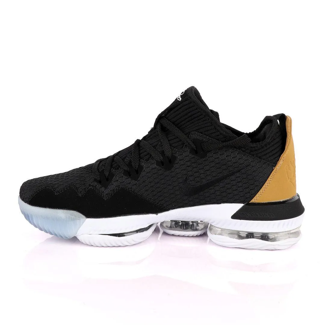 LEB XVI Low EP Black Gold Basketball Sneakers.