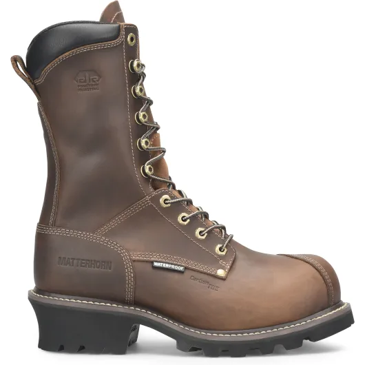 Matterhorn Men's ARC 10" WP Comp Toe Logger Work Boot -Brown- MT2510