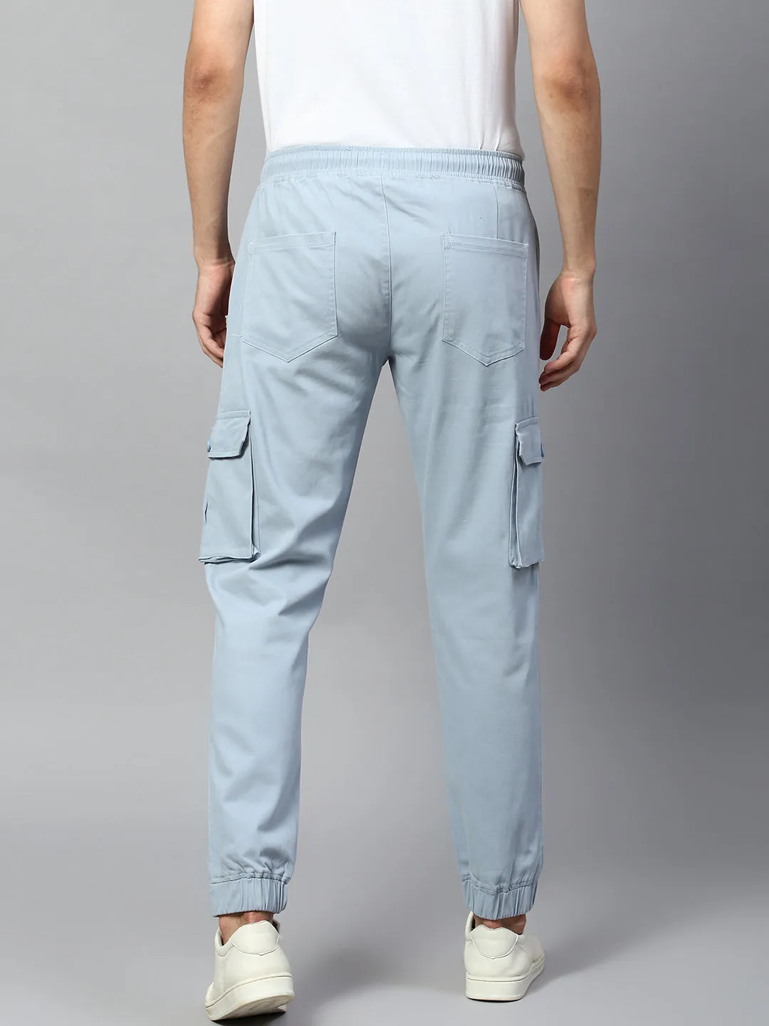 Men's Tapered Fit Cotton Joggers (Light Blue)