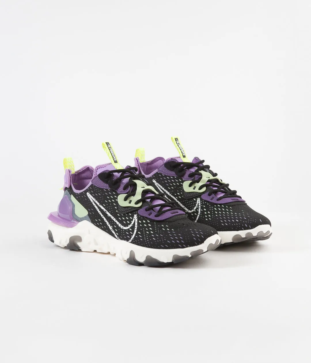 Nike React Vision Shoes - Black / Sail - Dark Smoke Grey - Gravity Purple