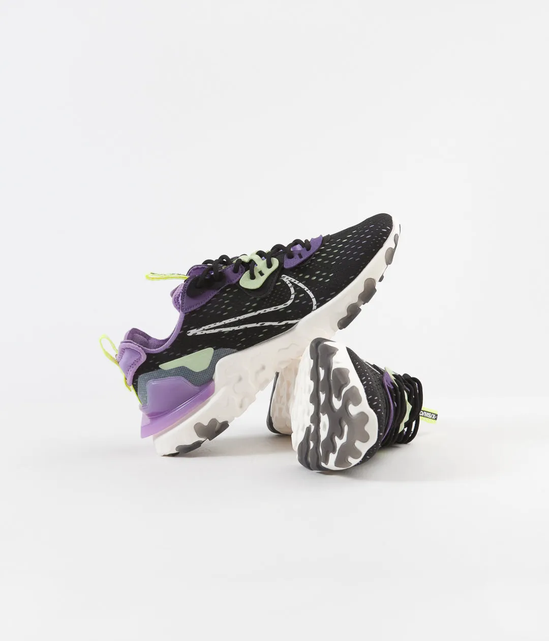 Nike React Vision Shoes - Black / Sail - Dark Smoke Grey - Gravity Purple