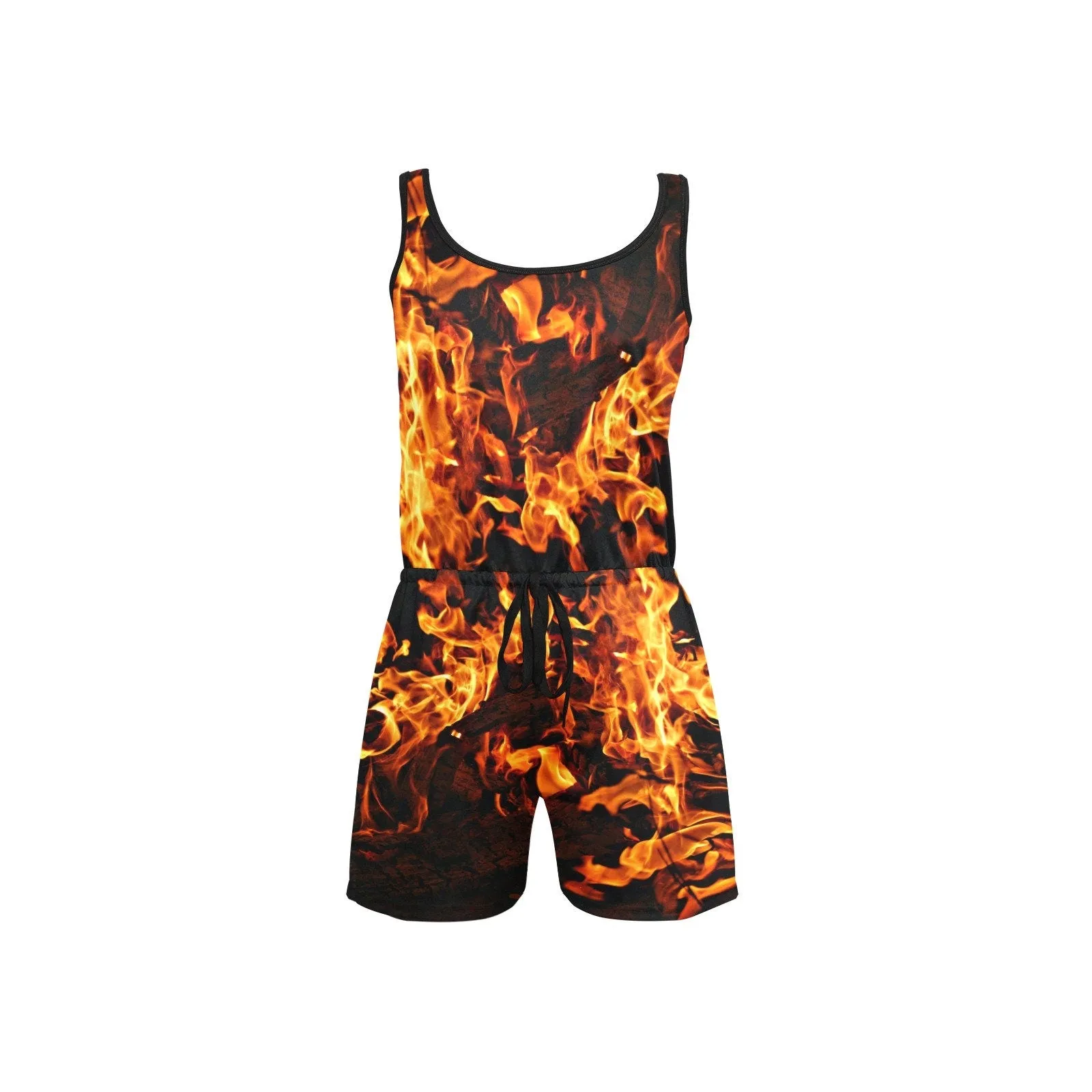 On Fire Flames Casual Jumpsuit, Hot Gift for Her/Wife/Girlfriend/Aunt/Birthday/Thanksgiving/Graduation/Christmas/Valentine/Halloween/Holiday