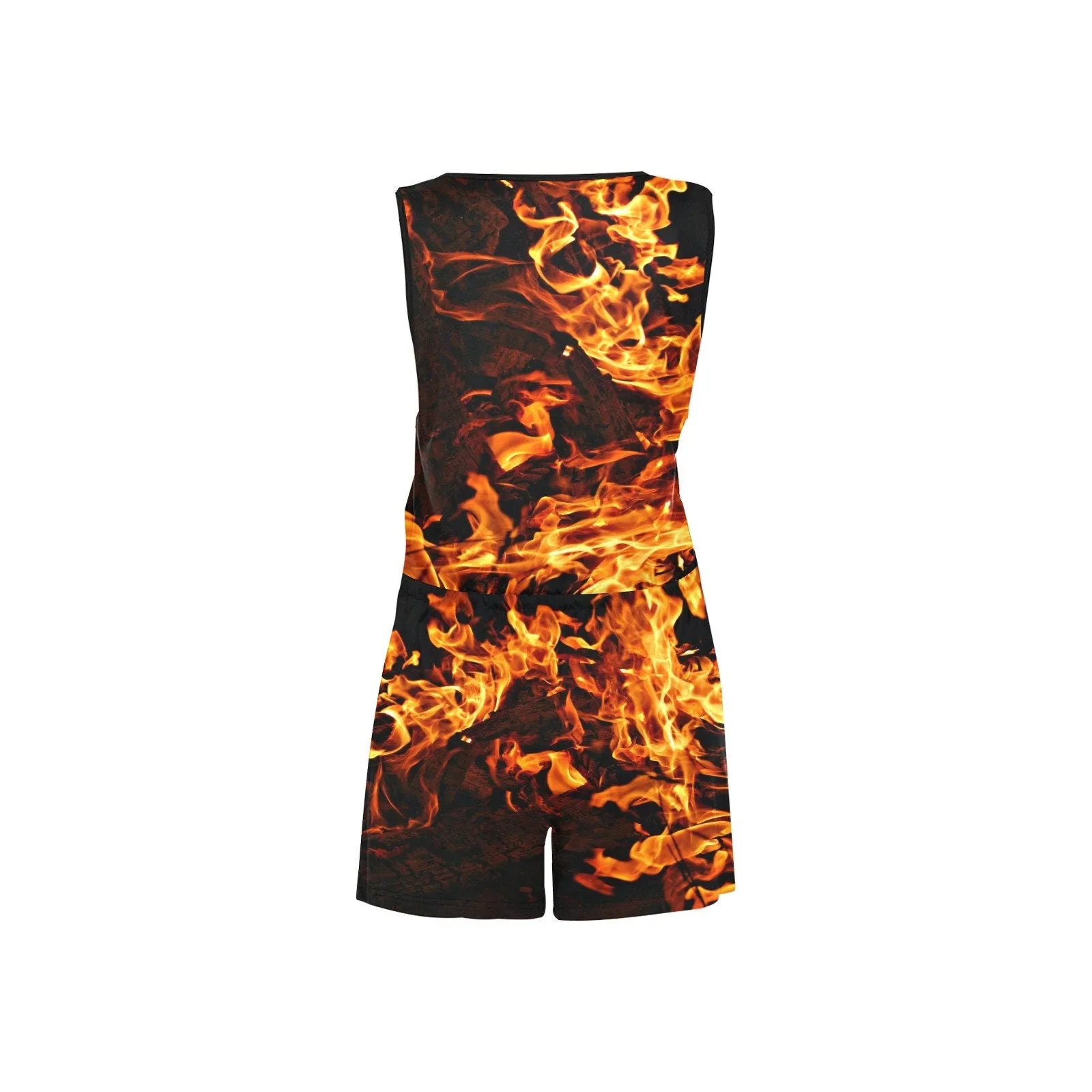 On Fire Flames Casual Jumpsuit, Hot Gift for Her/Wife/Girlfriend/Aunt/Birthday/Thanksgiving/Graduation/Christmas/Valentine/Halloween/Holiday