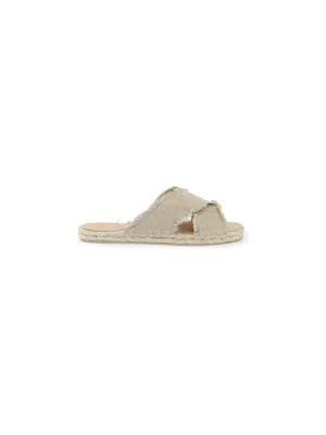 Palmera Lurex Linen Espadrille Slides