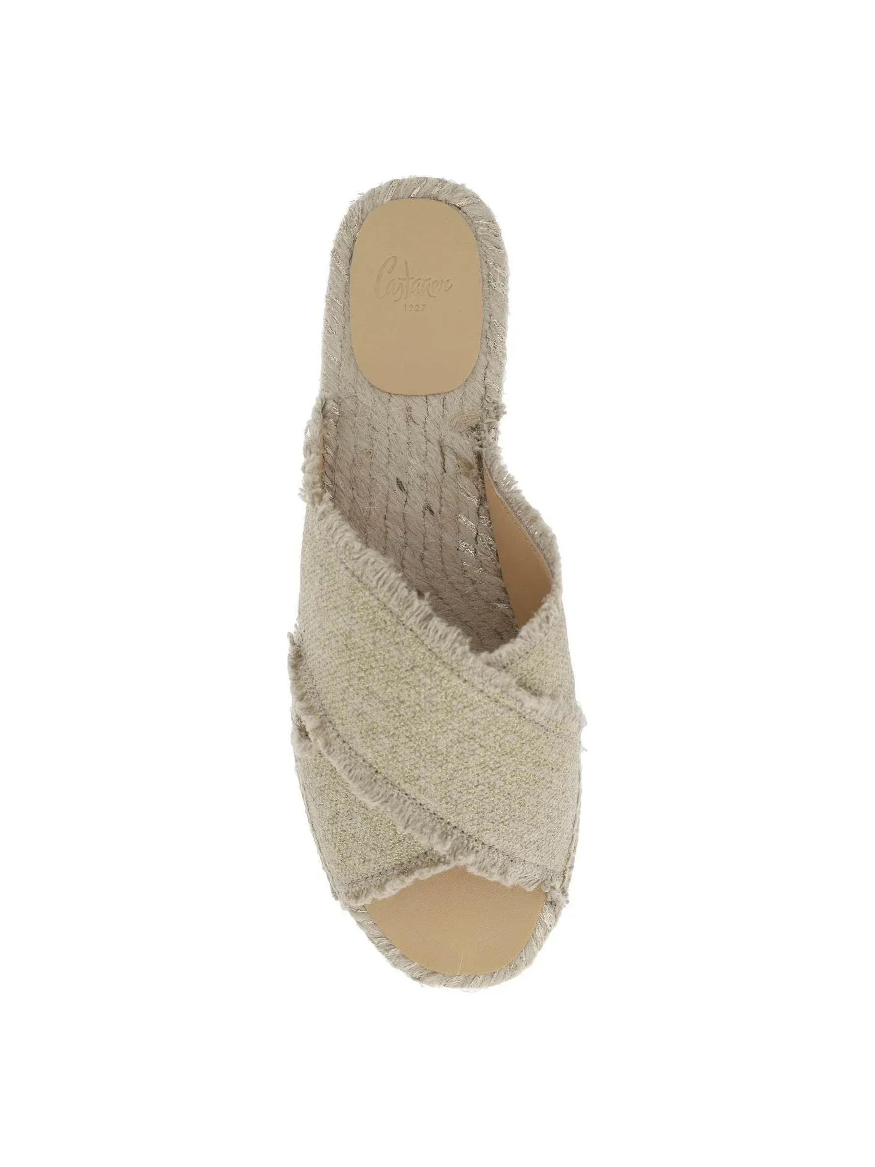 Palmera Lurex Linen Espadrille Slides