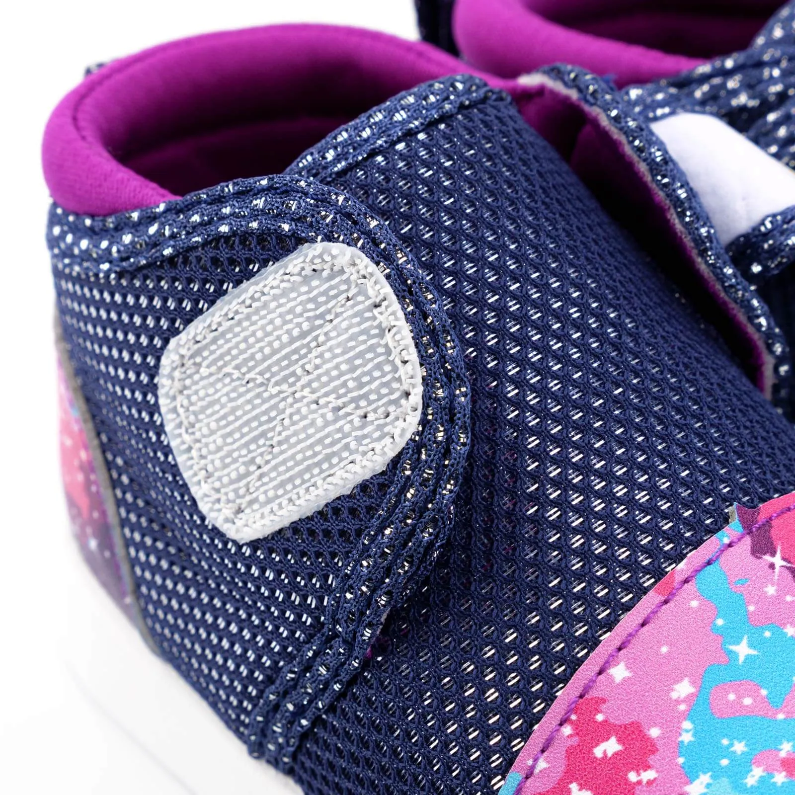 Purple Galaxy Squeakerless Toddler Shoes | Sparkly Purple