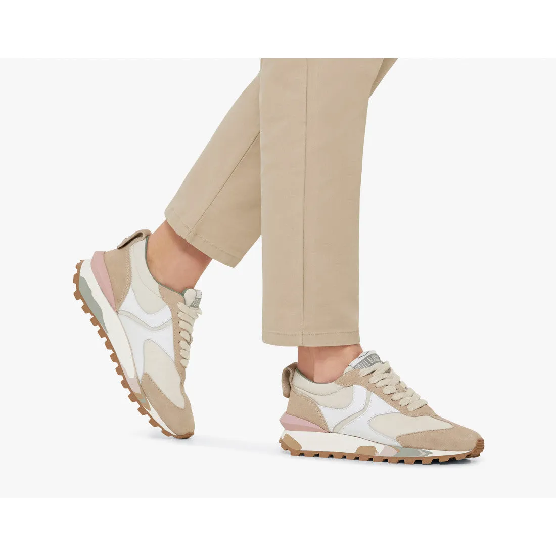 Qwark Woman Beige White Chunky Sneakers