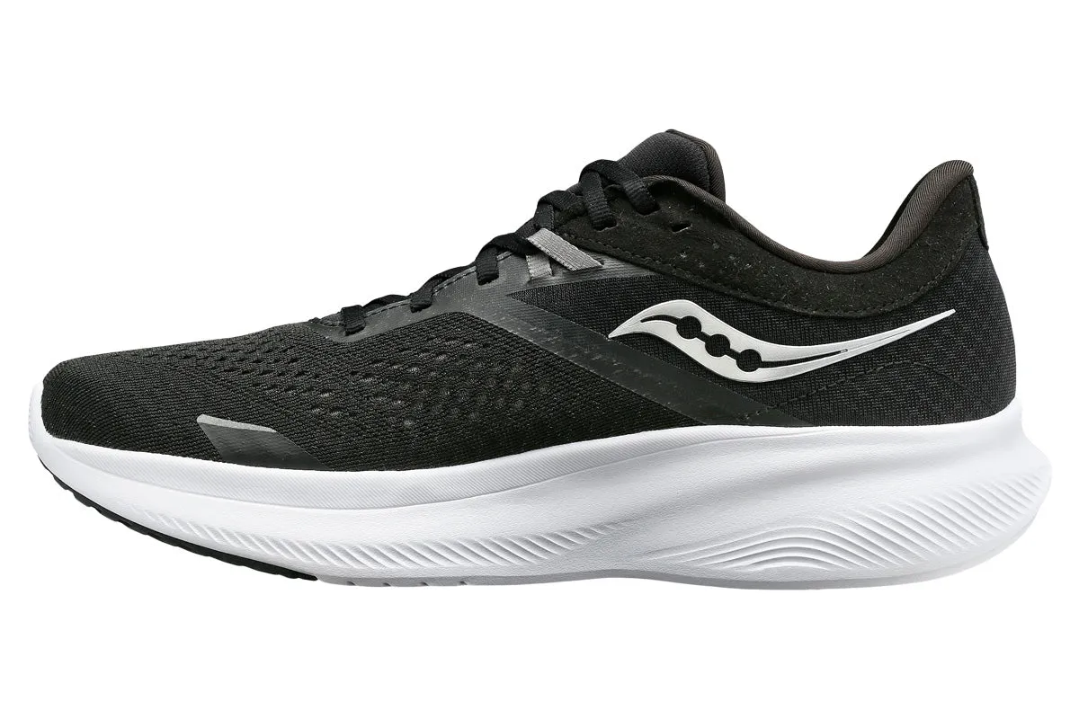 Saucony Ride16 2E Black/White Mens