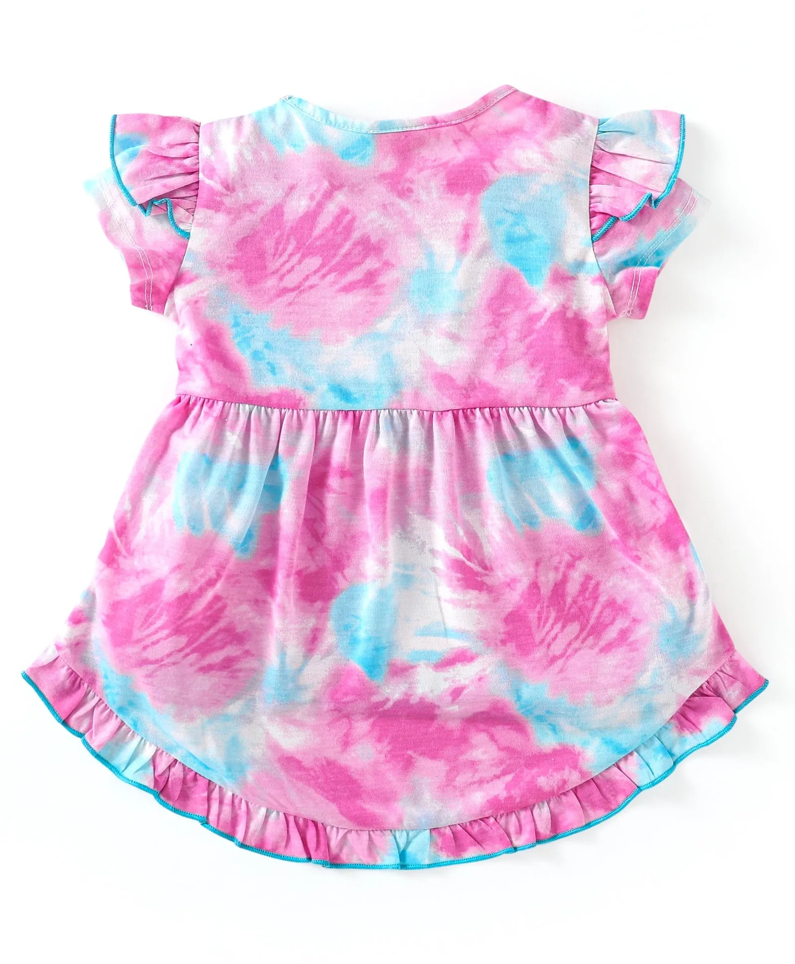 Tie and Dye Frill with Bow Top Shorts Set