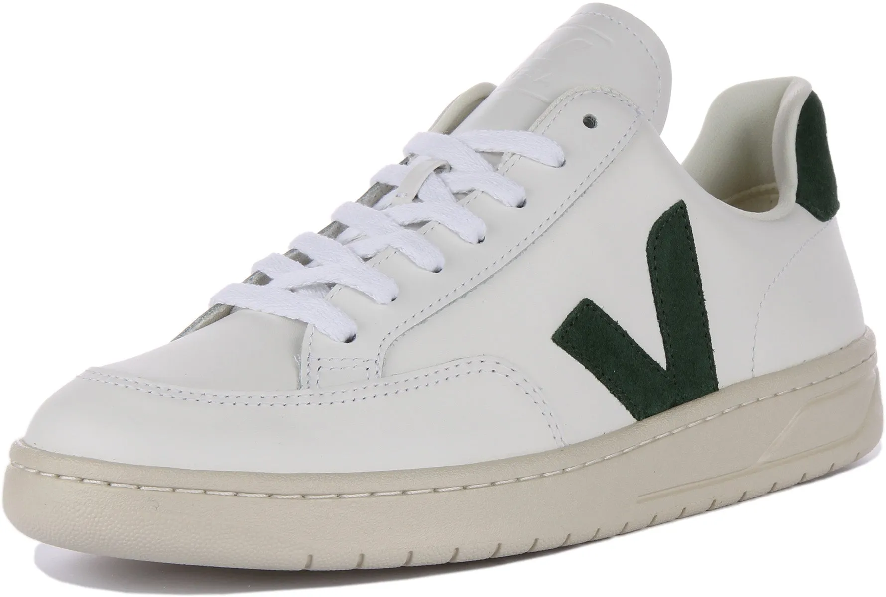 Veja V 12 Leather In White Green For Men