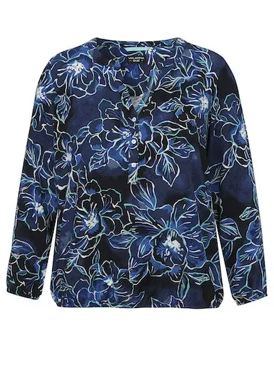 Via Appia Due Blue Flower Blouse