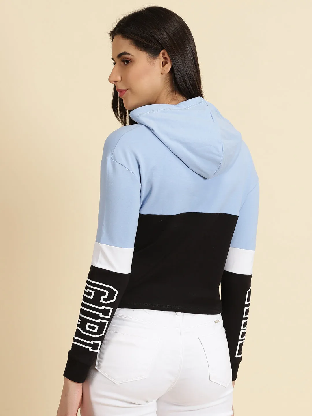 Women's Blue Colourblock Sweatshirt