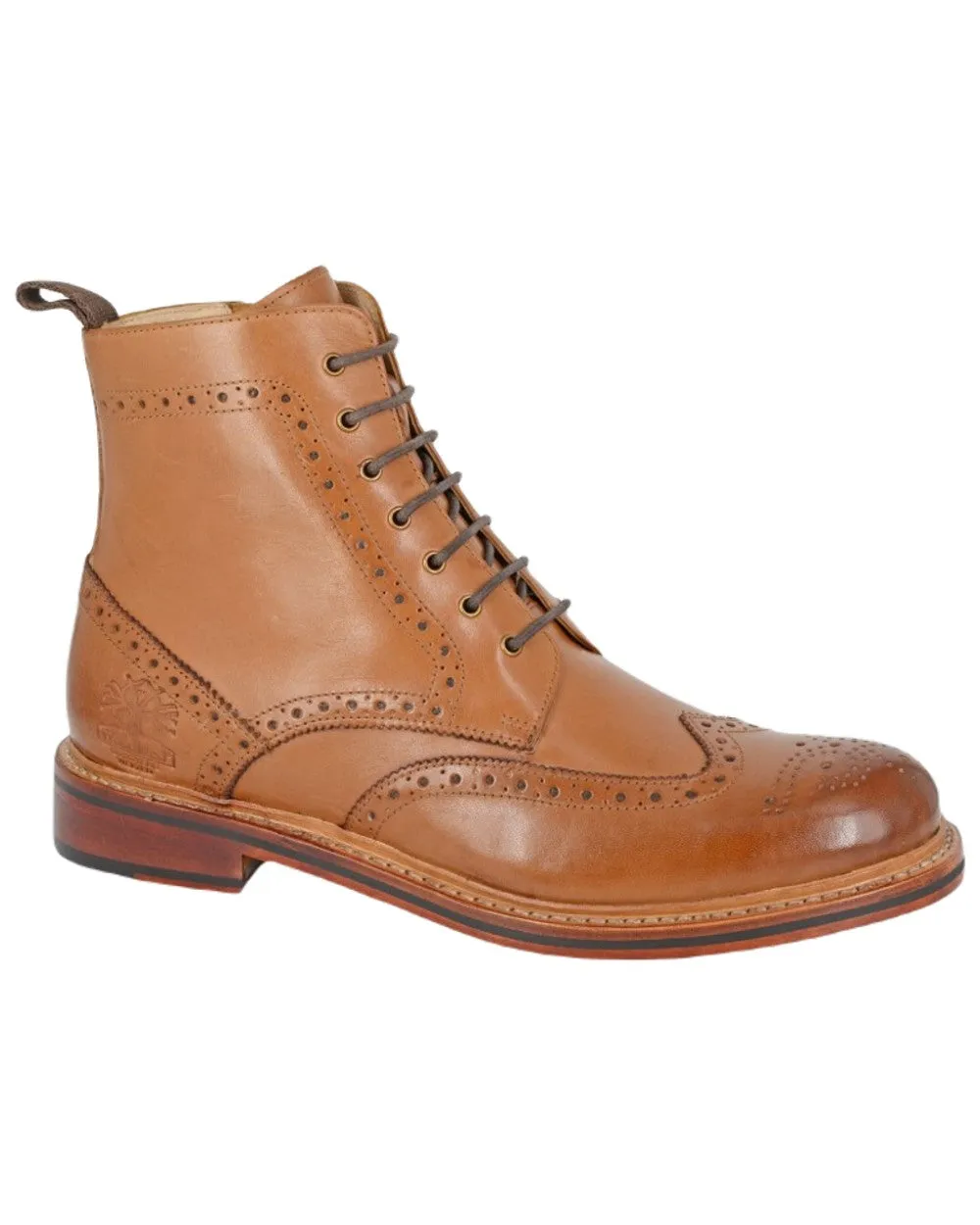 Woodland 7 Eyelet Brogue Zip Ankle Boots